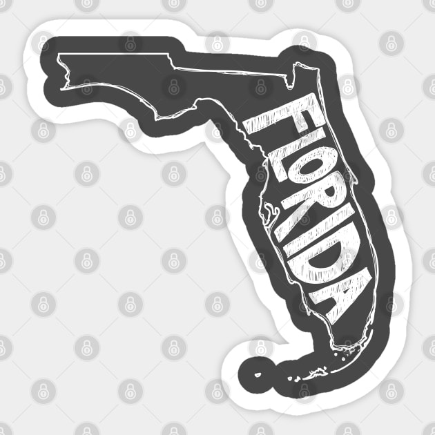 Florida (White Graphic) Sticker by thefunkysoul